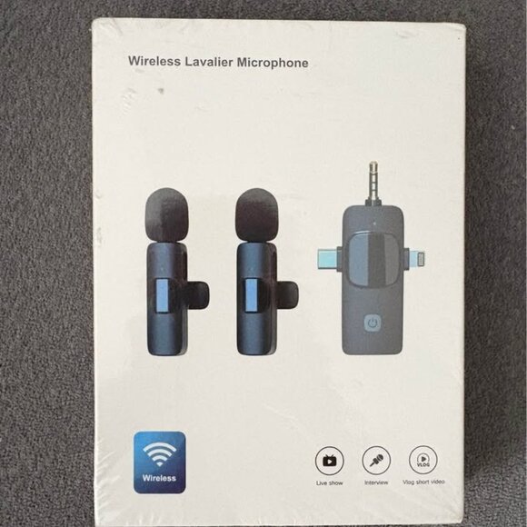 Wireless Lavalier Microphone for iPhone iPad Android Camera - Picture 1 of 2